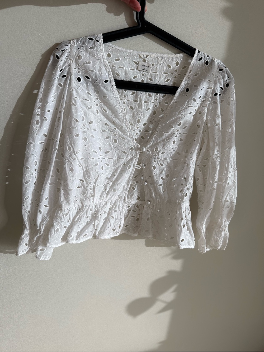 WILFRED Eyelet Button Closure Blouse